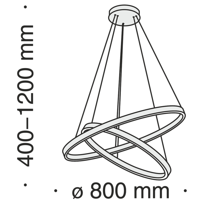 Maytoni MOD058PL-L74BS3K -  Κρεμαστό φωτιστικό οροφής LED RIM LED/88W/230V 3000K διάμετρος 80 cm χρυσό