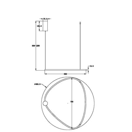 Maytoni MOD072PL-L36BSK1 -  Κρεμαστό φωτιστικό οροφής LED GLINT LED/36W/230V χρυσαφί διάμετρος 80 cm