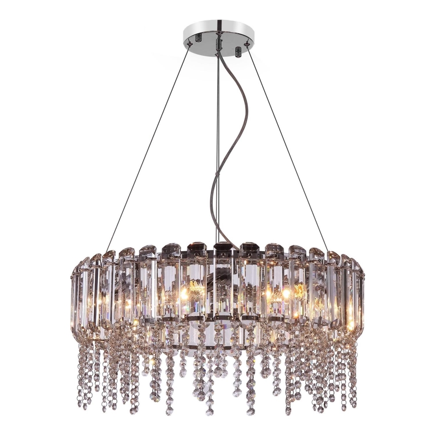 Maytoni MOD097PL-08CH - Κρεμαστό φωτιστικό οροφής HAIL 8xE14/40W/230V διάμετρος 60,5 cm γυαλιστερό χρώμιο