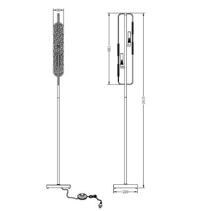 Maytoni MOD099FL-02G - Επιδαπέδια λάμπα MARMO 2xG9/40W/230V