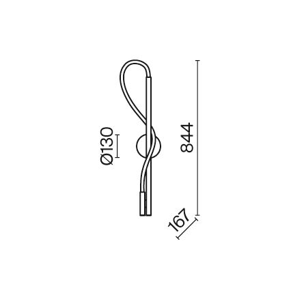 Maytoni MOD166WL-L12G3K - Φωτιστικό τοίχου LED TAU LED/13W/230V
