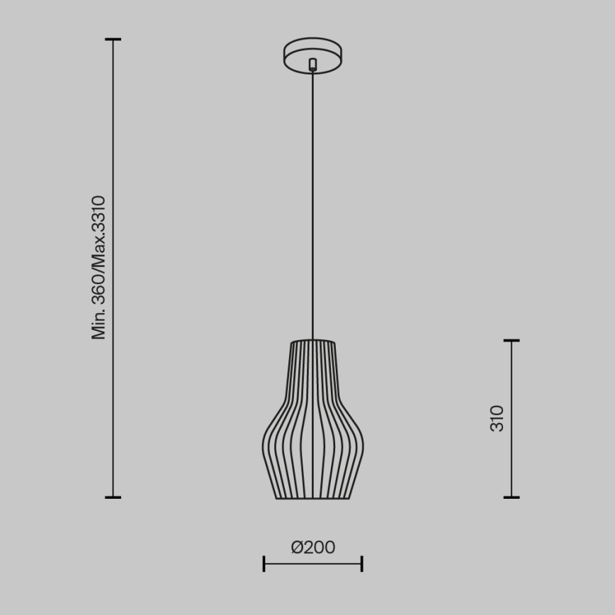 Maytoni MOD191PL-01W - Κρεμαστό φωτιστικό οροφής ROOTS 1xE27/40W/230V διάμετρος 20 cm μπεζ
