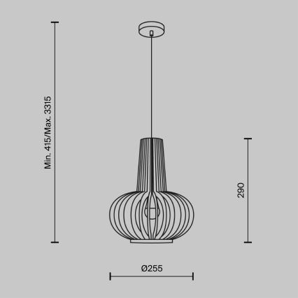 Maytoni MOD193PL-01W - Κρεμαστό φωτιστικό οροφής ROOTS 1xE27/40W/230V διάμετρος 22,5 cm μπεζ