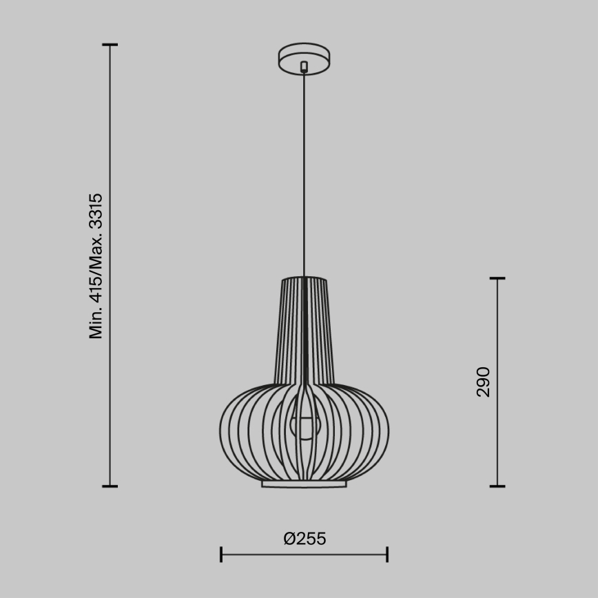Maytoni MOD193PL-01W - Κρεμαστό φωτιστικό οροφής ROOTS 1xE27/40W/230V διάμετρος 22,5 cm μπεζ