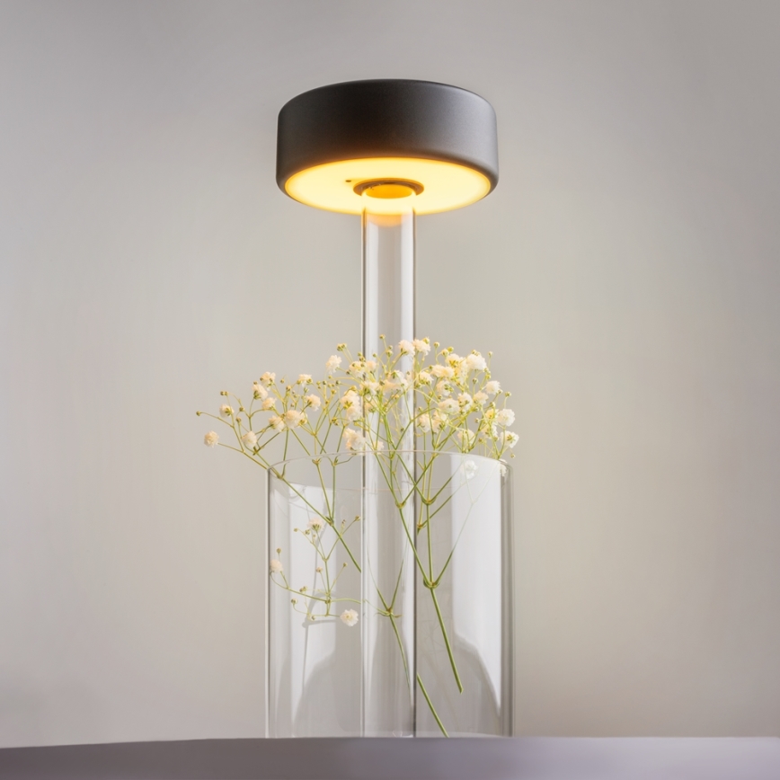 Maytoni MOD229TL-L3B3K1 - LED Dimming επαναφορτιζόμενο φορητό Επιτραπέζιο φωτιστικό LED/3W/5V 2200-4000K μαύρο/διαφανή