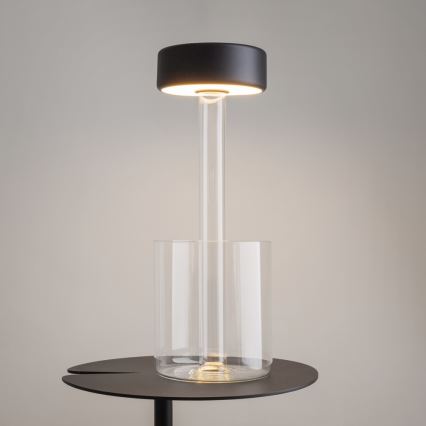 Maytoni MOD229TL-L3B3K1 - LED Dimming επαναφορτιζόμενο φορητό Επιτραπέζιο φωτιστικό LED/3W/5V 2200-4000K μαύρο/διαφανή