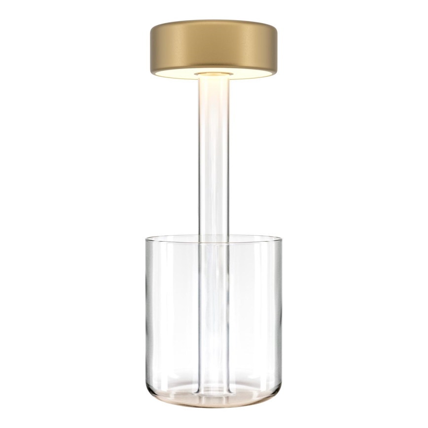 Maytoni MOD229TL-L3G3K1 - LED Dimming επαναφορτιζόμενο φορητό Επιτραπέζιο φωτιστικό LED/3W/5V 2200-4000K χρυσό/διαφανή