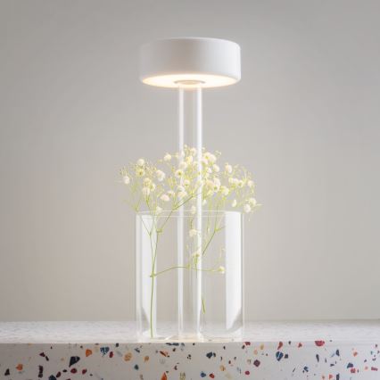 Maytoni MOD229TL-L3W3K1 - Φορητό επιτραπέζιο φωτιστικό LED με ρυθμιζόμενη ένταση, επαναφορτιζόμενο LED/3W/5V 2200-4000K 2000 mAh λευκό/διάφανο