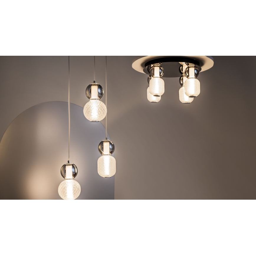 Maytoni MOD273CL-L60CH3K - Φωτιστικό οροφής LED DROP 4xLED/15W/230V διάμετρος 43 cm γυαλιστερό χρώμιο