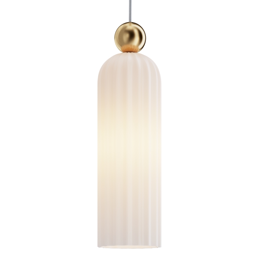Maytoni MOD302PL-01W - Κρεμαστό φωτιστικό οροφής ANTIC 1xE14/40W/230V χρυσό/λευκό