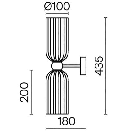 Maytoni MOD302WL-02CG - Φωτιστικό τοίχου ANTIC 2xE14/40W/230V χρυσαφί/μπεζ