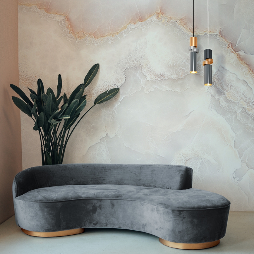 Maytoni MOD303PL-01CFL2 - Κρεμαστό φωτιστικό οροφής PALETTE 1xGU10/40W/230V γκρι/χρυσό