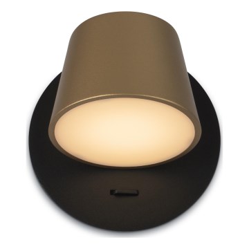 Maytoni MOD421WL-L6BBS3K - Φωτιστικό τοίχου LED PIXEL 7W/230V 3000K χρυσό/μαύρο