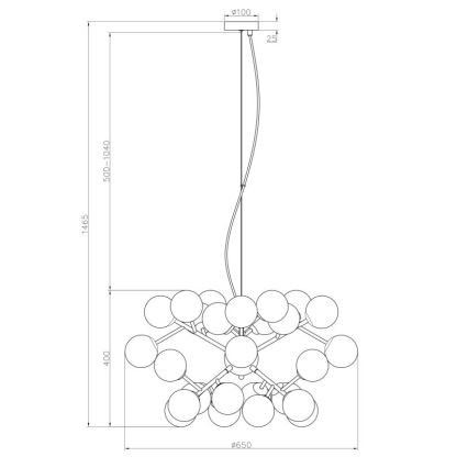 Maytoni MOD545PL-24BS - Κρεμαστό φωτιστικό οροφής DALLAS 24xG9/28W/230V χρυσό