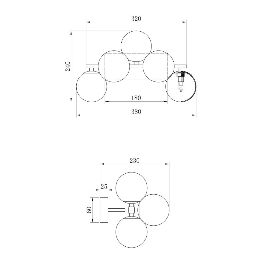 Maytoni MOD547WL-05BS - Φωτιστικό τοίχου DALLAS 5xG9/28W/230V χρυσό