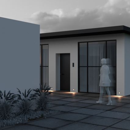 Maytoni O045SL-L3B3K - Εντοιχισμένο φωτιστικό LED εξωτερικού χώρου BOSCA LED/3W/230V 3000K IP65 μαύρο