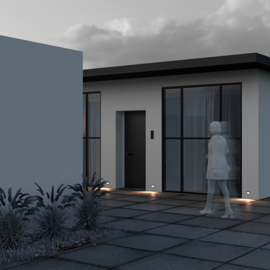 Maytoni O045SL-L3B3K - Εντοιχισμένο φωτιστικό LED εξωτερικού χώρου BOSCA LED/3W/230V 3000K IP65 μαύρο