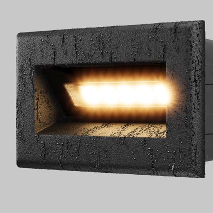 Maytoni O045SL-L3B3K - Εντοιχισμένο φωτιστικό LED εξωτερικού χώρου BOSCA LED/3W/230V 3000K IP65 μαύρο