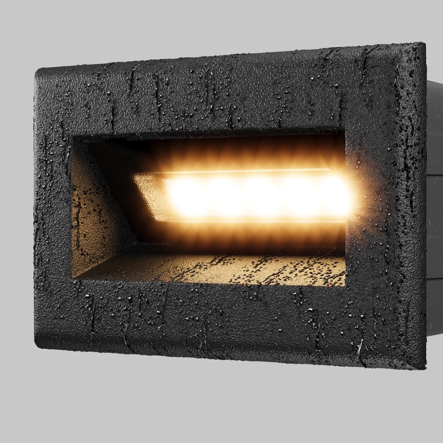 Maytoni O045SL-L3B3K - Εντοιχισμένο φωτιστικό LED εξωτερικού χώρου BOSCA LED/3W/230V 3000K IP65 μαύρο