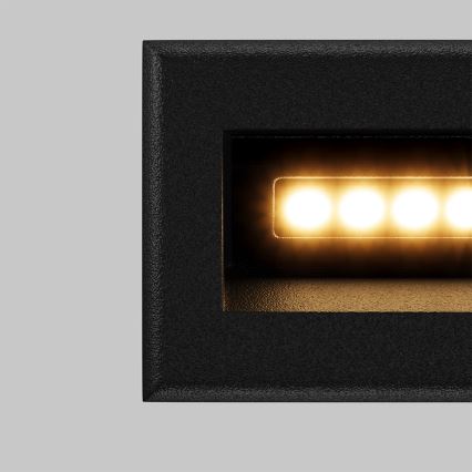 Maytoni O045SL-L3B3K - Εντοιχισμένο φωτιστικό LED εξωτερικού χώρου BOSCA LED/3W/230V 3000K IP65 μαύρο