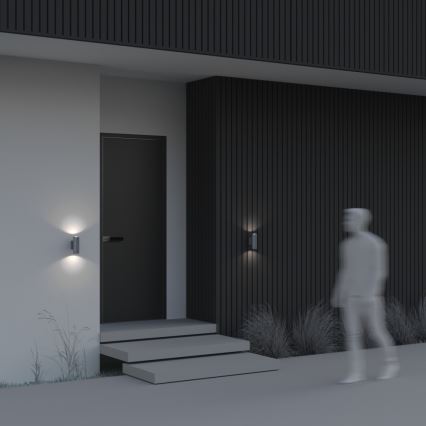 Maytoni O574WL-02GR - Επιτοίχιο φωτιστικό εξωτερικού χώρου BOWERY 2xGU10/50W/230V IP54 ανθρακί