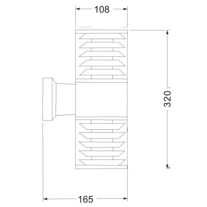 Maytoni O576WL-02GR - Επιτοίχιο φωτιστικό εξωτερικού χώρου BRONX 2xE27/60W/230V IP54 ανθρακί