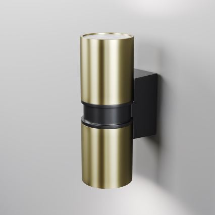 Maytoni O582WL-02BS - Επιτοίχιο φωτιστικό εξωτερικού χώρου BOWERY 2xGU10/50W/230V IP54 ορείχαλκος