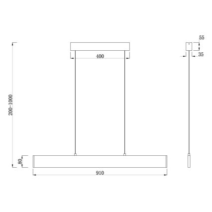 Maytoni P010PL-L23G3K -  Κρεμαστό φωτιστικό οροφής LED STEP LED/23W/230V 3000K 91 cm χρυσό