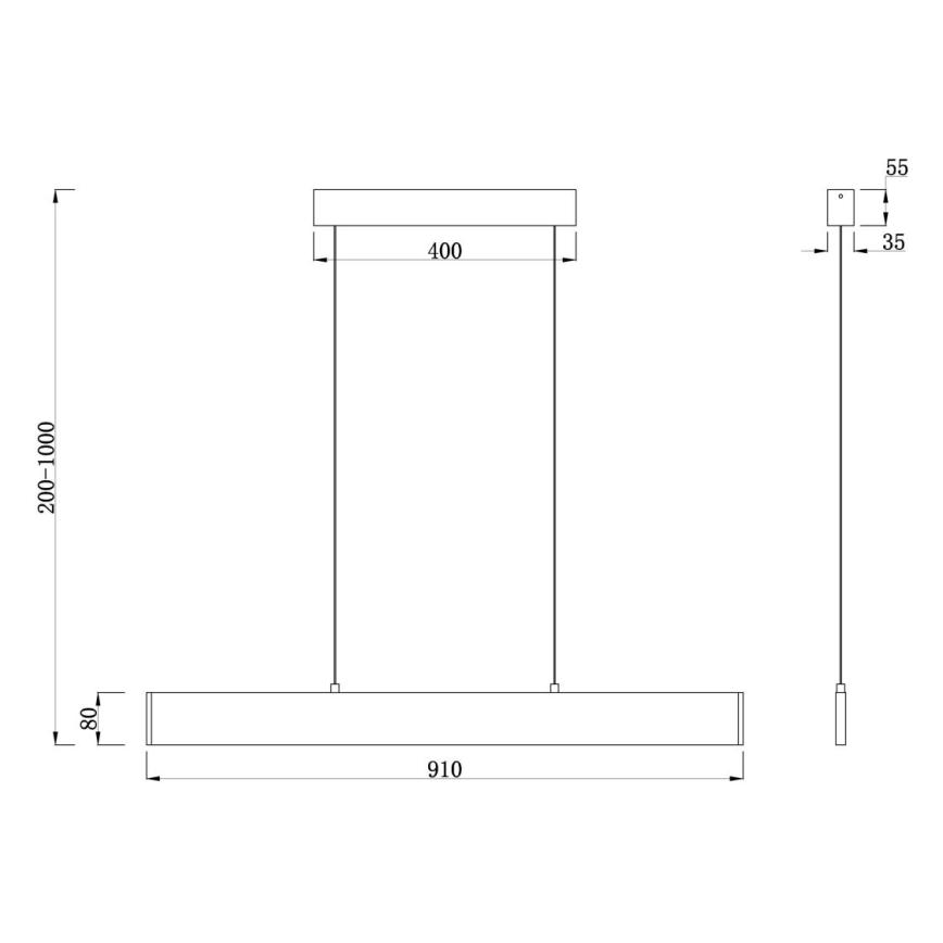 Maytoni P010PL-L23G3K -  Κρεμαστό φωτιστικό οροφής LED STEP LED/23W/230V 3000K 91 cm χρυσό