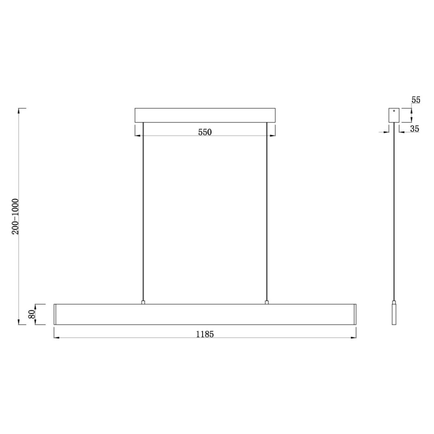 Maytoni P010PL-L30W4K -  Κρεμαστό φωτιστικό οροφής LED STEP LED/30W/230V 4000K 118,5 cm λευκό