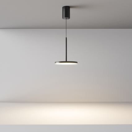 Maytoni P076PL-L12W3K-B -  Κρεμαστό φωτιστικό οροφής LED PLATO LED/12W/230V 3000K μαύρο