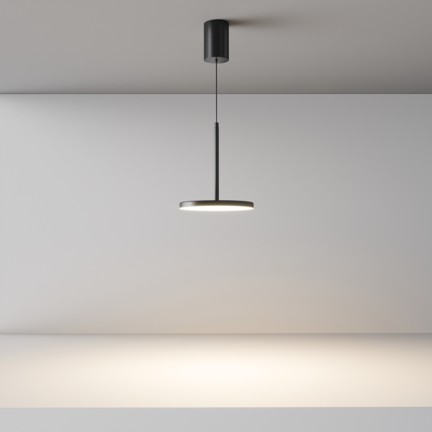 Maytoni P076PL-L12W3K-B -  Κρεμαστό φωτιστικό οροφής LED PLATO LED/12W/230V 3000K μαύρο