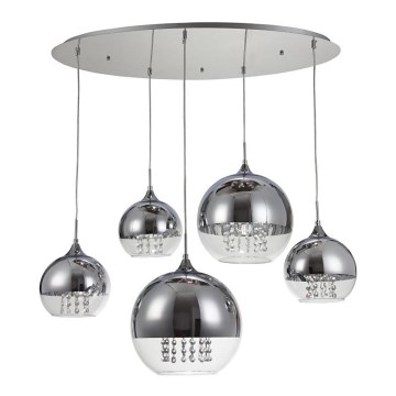 Maytoni P140-PL-170-5-N - Κρεμαστό φωτιστικό οροφής FERMI 5xE27/60W/230V γυαλιστερό χρώμιο