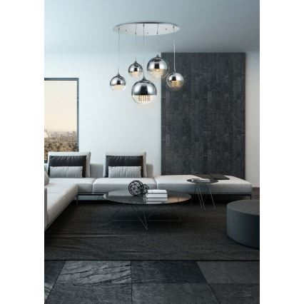 Maytoni P140-PL-170-5-N - Κρεμαστό φωτιστικό οροφής FERMI 5xE27/60W/230V γυαλιστερό χρώμιο