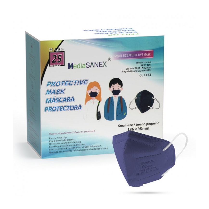 Media Μάσκα προστασίας Sanex παιδικό μέγεθος FFP2 NR Σκούρο μπλε 1τμχ