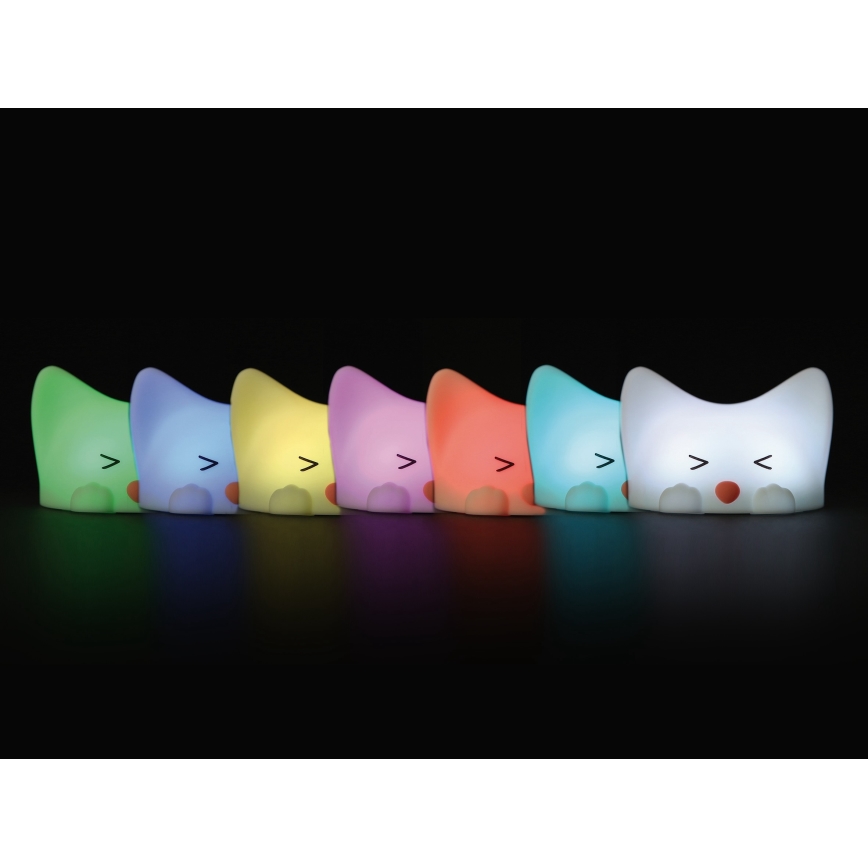 MegaLight - LED RGB Dimming επαναφορτιζόμενο παιδικό αφής φωτιστικό CATTY CAT LED/5V