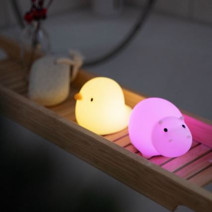 MegaLight - LED RGB Επαναφορτιζόμενο παιδικό αφής Φωτάκι μπάνιου SWIMMY DUCK LED/5V IP67