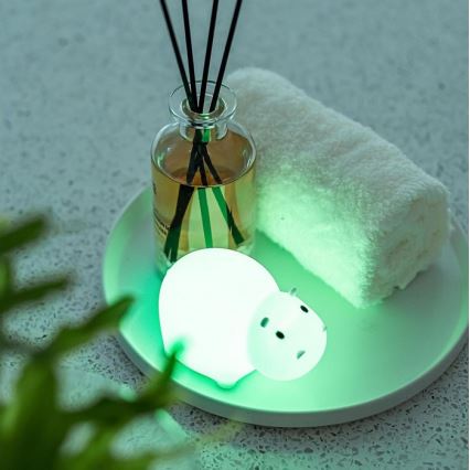 MegaLight - LED RGB Επαναφορτιζόμενο παιδικό αφής Φωτάκι μπάνιου SWIMMY HIPPO LED/5V IP67
