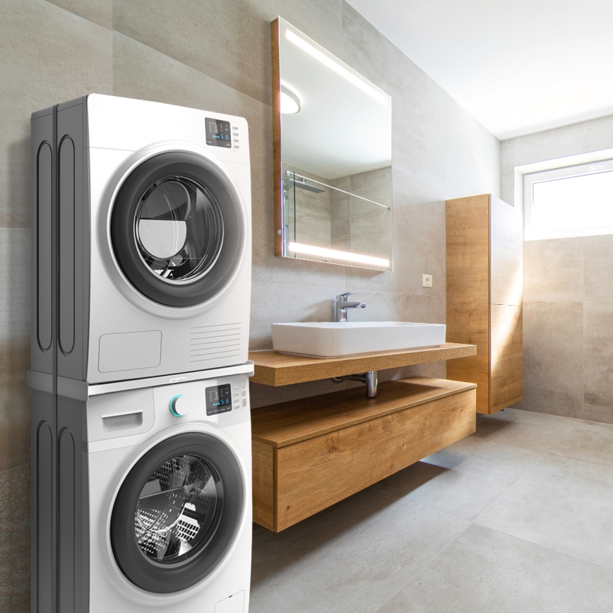 Meliconi 656116 - Βάση στοίβαξης για πλυντήριο και στεγνωτήριο, 46 cm, λευκή