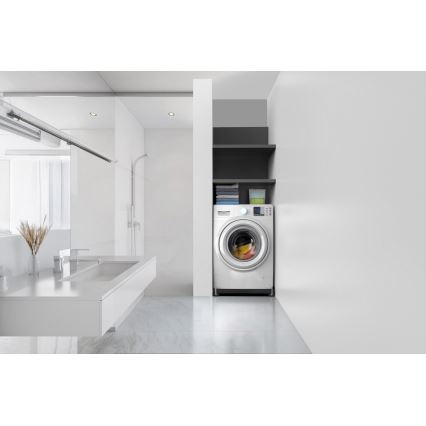 Meliconi 656168 - Αντιδονητική βάση για πλυντήριο με αναδιπλούμενους τροχούς, 47 cm, μαύρη