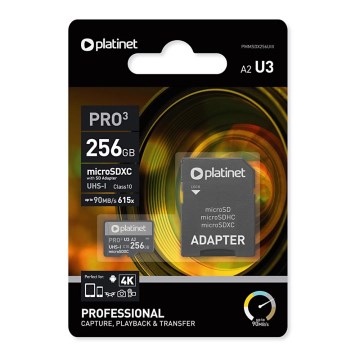 MicroSDXC 256GB U3 Pro A2 90MB/s + SD Αντάπτορας
