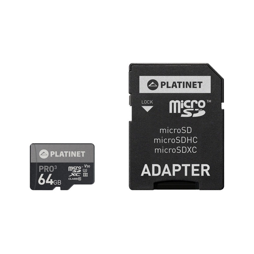 MicroSDXC 64GB U3 Pro A1 90MB/s + SD Αντάπτορας