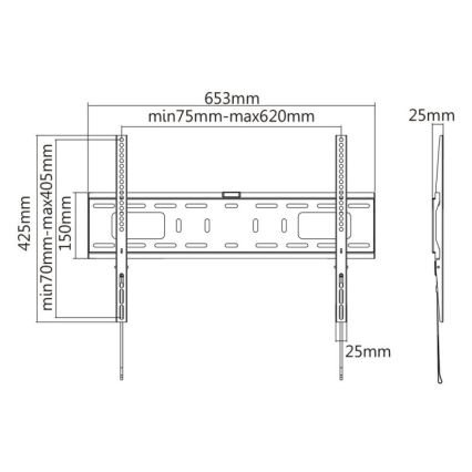 MK FLORIA MKF-17DF641 - Σταθερή βάση τηλεόρασης επιτοίχια 80" μαύρο