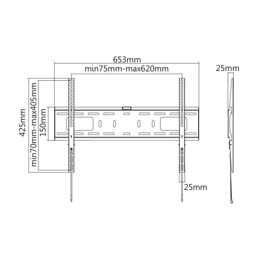 MK FLORIA MKF-17DF641 - Σταθερή βάση τηλεόρασης επιτοίχια 80" μαύρο