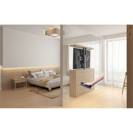 MK FLORIA MKF-19DM648 - Επιδαπέδιος βραχίονας για τηλεόραση 37-65 μαύρος SCHUKO + τηλεχειριστήριο