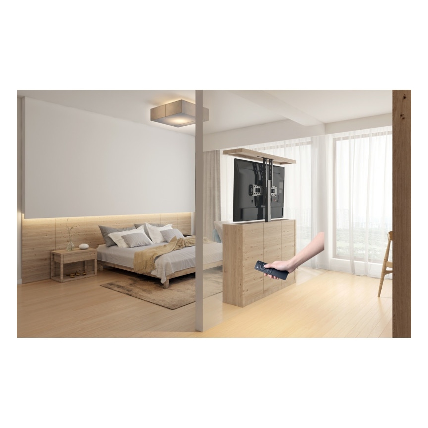 MK FLORIA MKF-19DM648 - Επιδαπέδιος βραχίονας για τηλεόραση 37-65 μαύρος SCHUKO + τηλεχειριστήριο