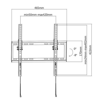 MK FLORIA MKF-20DN447 - Πτυσσόμενη βάση τηλεόρασης τοίχου 65" μαύρο