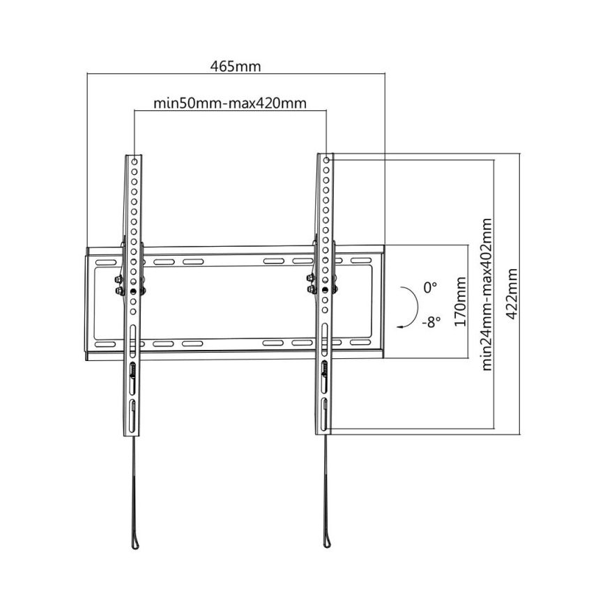 MK FLORIA MKF-20DN447 - Πτυσσόμενη βάση τηλεόρασης τοίχου 65" μαύρο