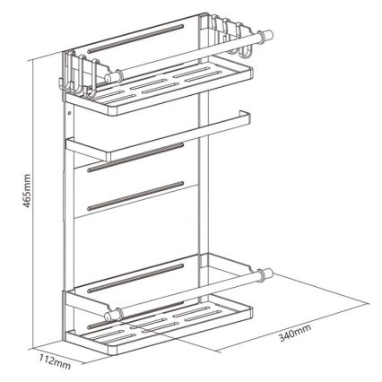 MK FLORIA MKF-21MG01W - Μαγνητική ραφιέρα οργάνωσης  46,5x34 cm λευκό