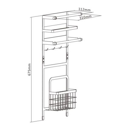 MK FLORIA MKF-21MG02W - Μαγνητική ραφιέρα οργάνωσης 67,5x31 cm λευκό